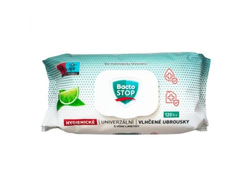BactoSTOP hygienick� vlh�en� ubrousky 120ks Lime BactoSTOP hygienick� vlh�en� ubrousky 120ks Lime